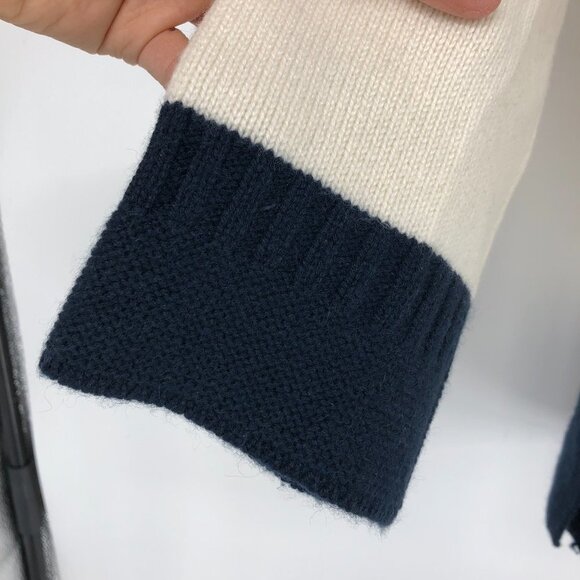 Rag & Bone Aubree Ivory / Navy Colorblock Cashmere Funnel Neck Sweater size XXS - Picture 10 of 16